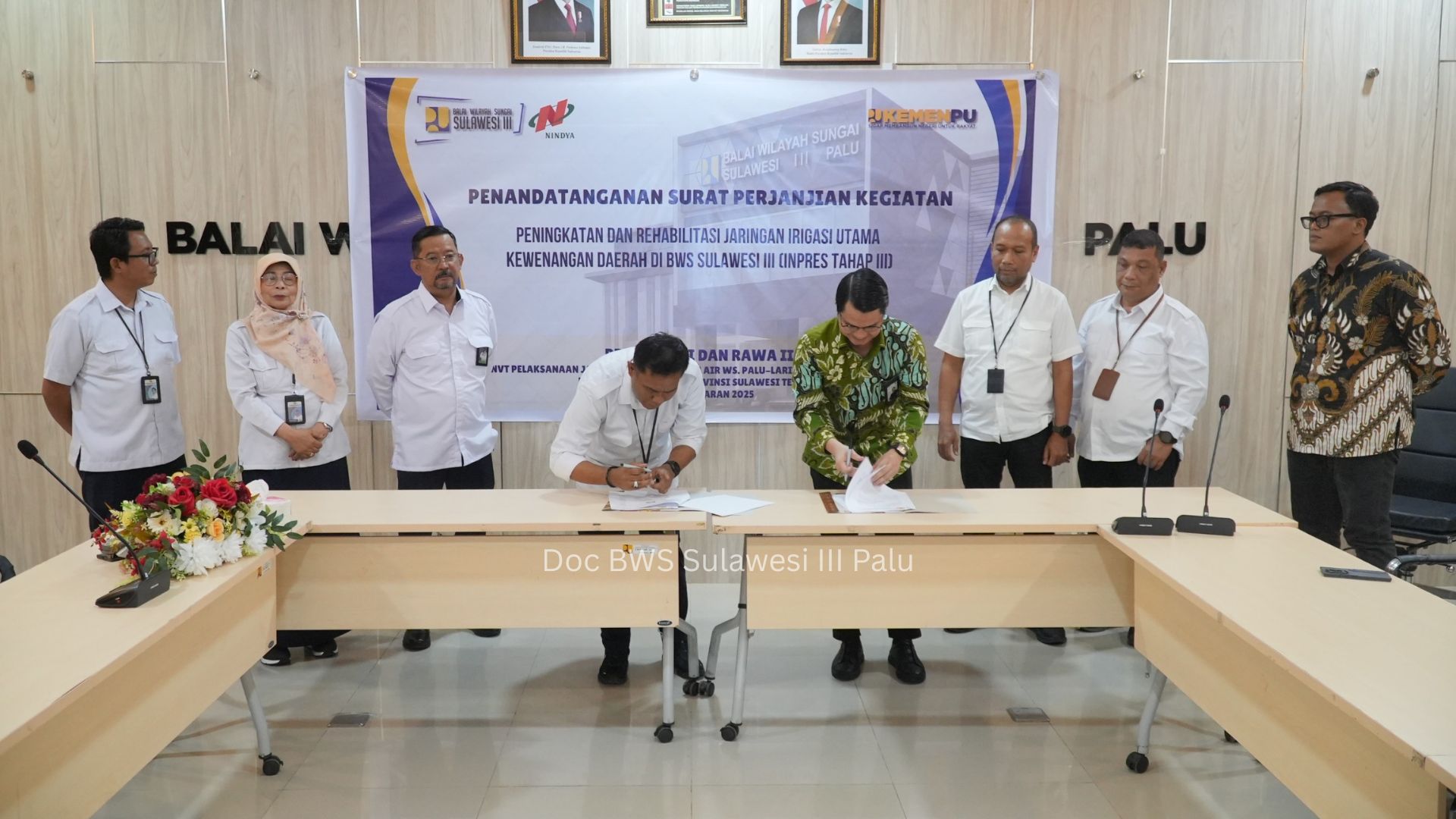 Dukungggg Ketahanan Pangan Lewat Rehabilitasi Jaringan Irigasi, Penandatanganan Kontrak Pekerjaan Irigasi Utama Kewenangan Daerah (Inpres Tahap III)